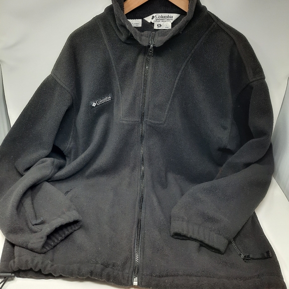 Men's Columbia Black Fleece Zip Up Jacket Medium - Picture 1 of 6